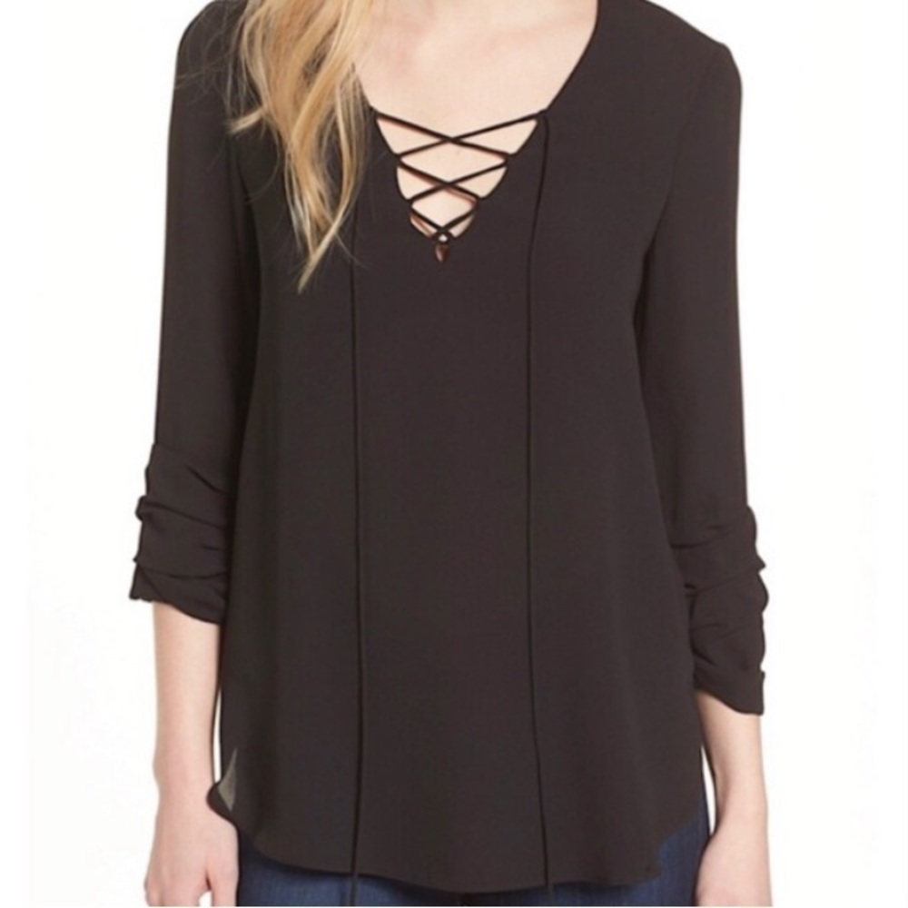 New BAILEY 44 Black Ramen Blouse Size Small